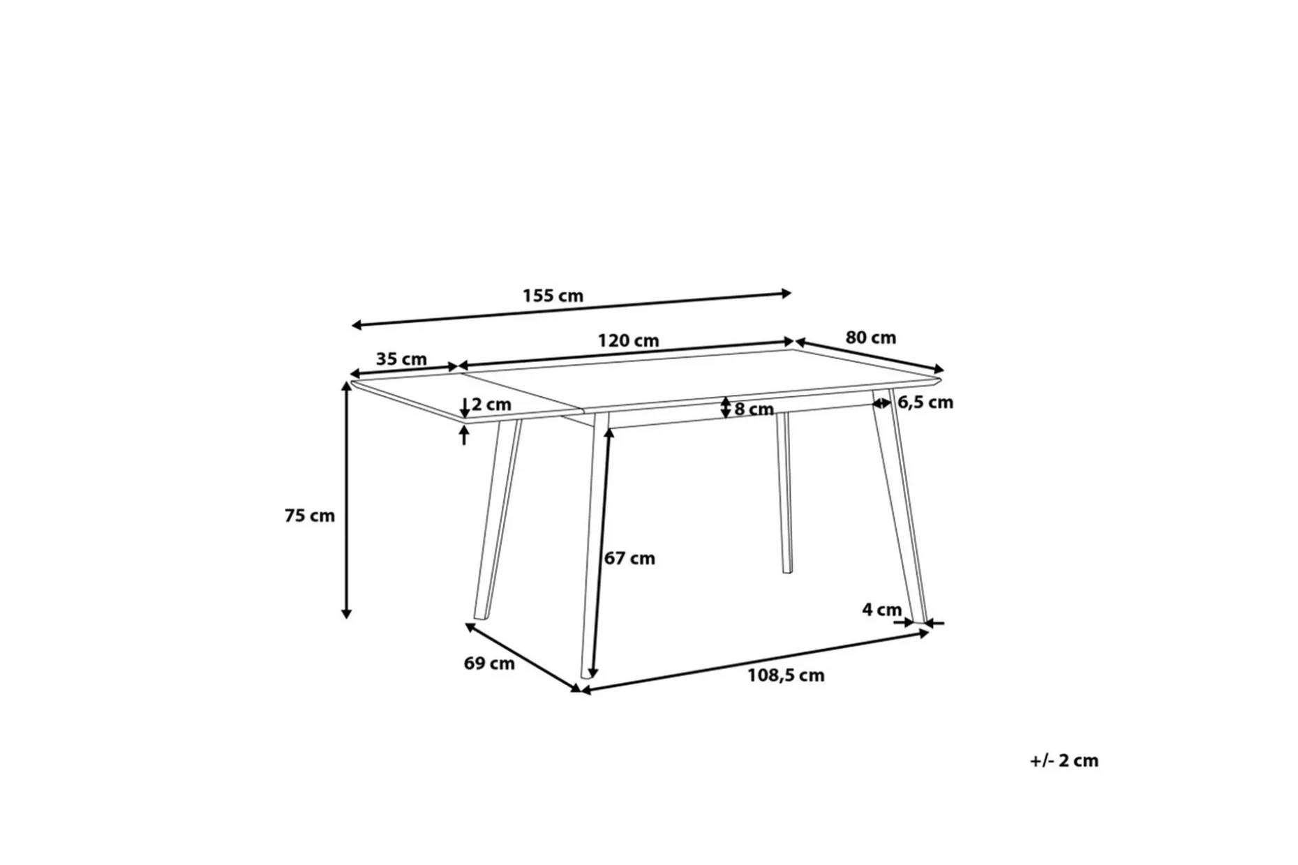 Medio Matbord 155 cm