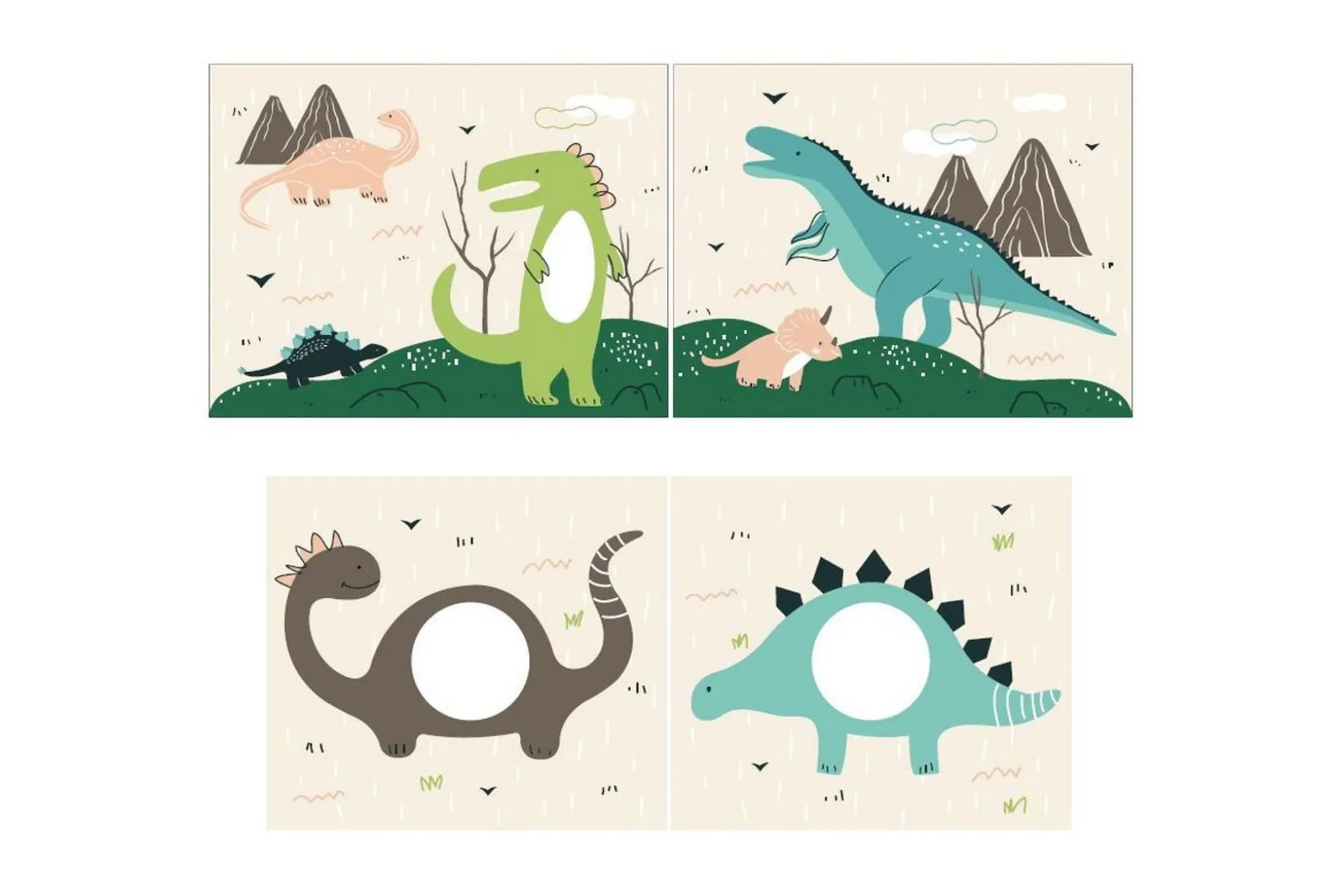 Mellanstegsäng med stege och matchande textilset (lekgardin) Scott Dino, Dinosaurie