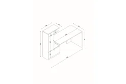 Merinoz Skrivbord 120 cm med Förvaring Hyllor + Låda + Skåp