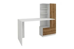 Merinoz Skrivbord 150 cm med Förvaring Hyllor + Låda + Skåp