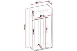 Metropolitan Garderob 90x199 cm
