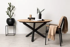 Mexico Matbord Utomhus Rund 140 cm Brun/Svart