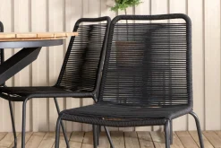 Mexico Matgrupp Utomhus Rund Ø140cm + 6 Lindos Stapelbara Matstolar