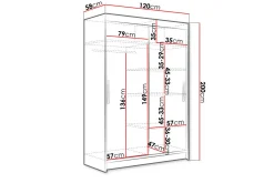 Miami Garderob 120x58x200 cm