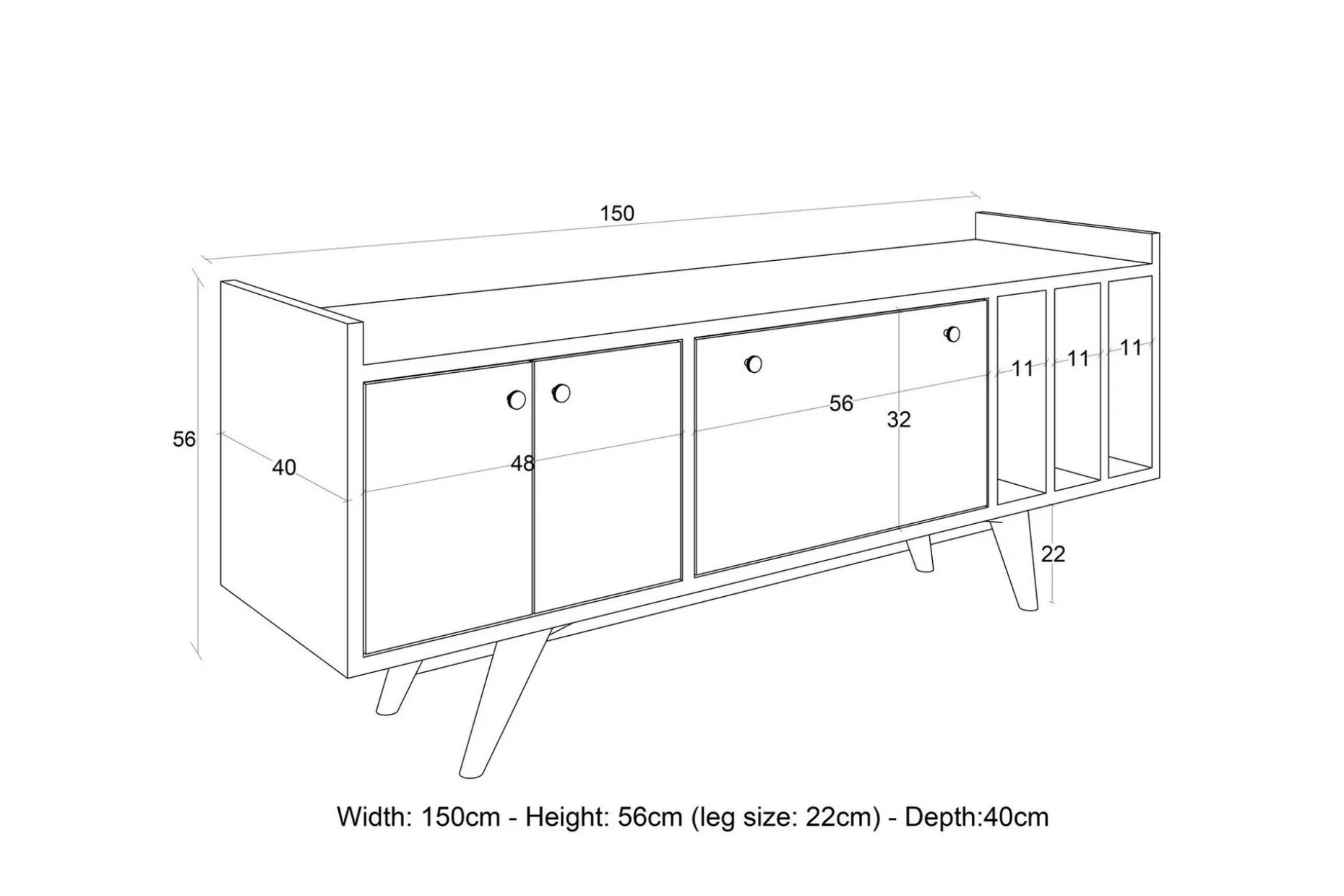 Midelt Tv-bänk 150 cm