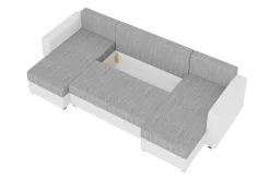 Midfeld 4-sits Hörnbäddsoffa White/Grey