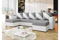 Midfeld 4-sits Hörnbäddsoffa White/Grey