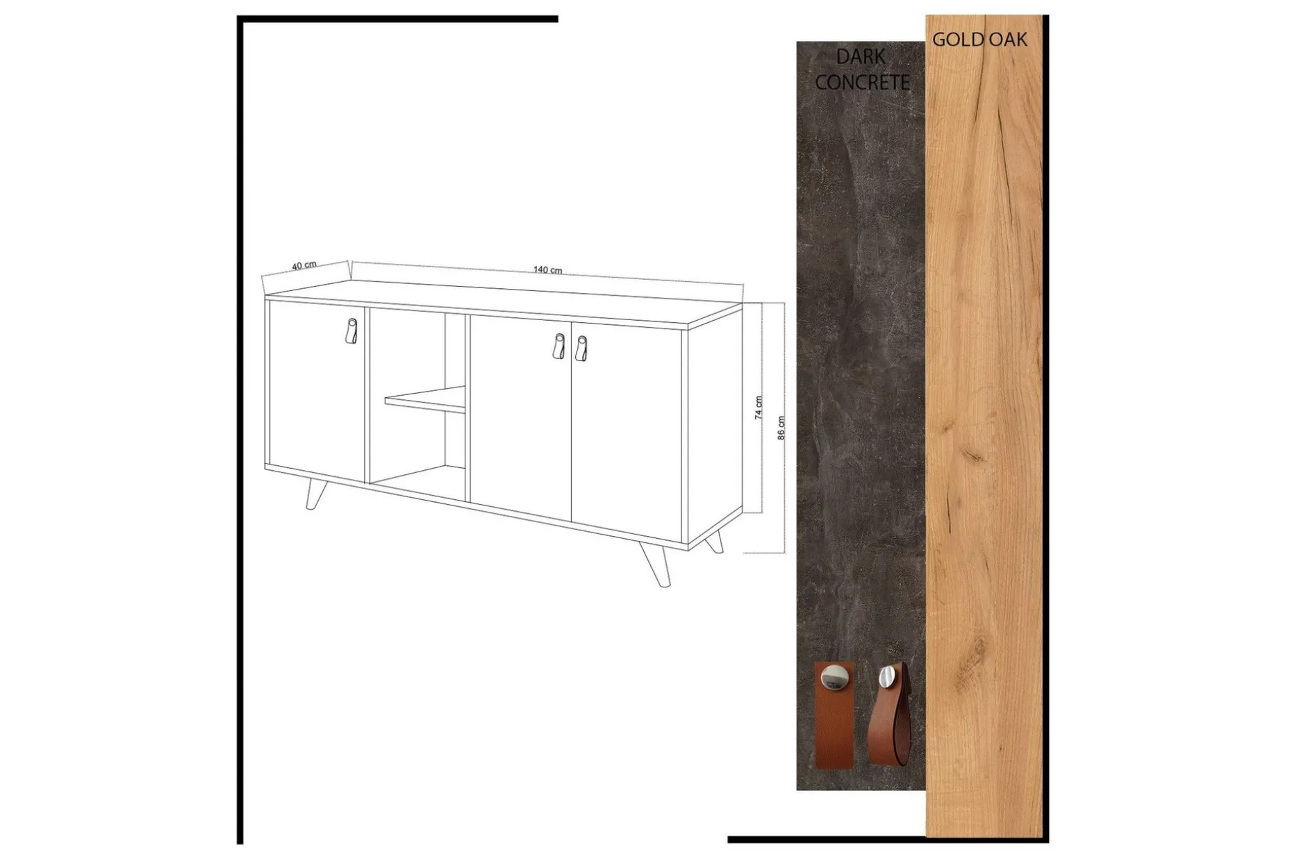 Mod Design Skänk Läderbeslag