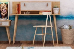 Mod Design Skrivbord 120 cm med Förvaring Hylla+Lucka Läderb