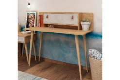 Mod Design Skrivbord 120 cm med Förvaring Hylla+Lucka Läderb