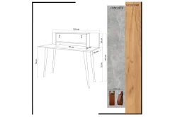 Mod Design Skrivbord 120 cm med Förvaring Hylla+Lucka Läderb