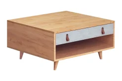 Mod Design Soffbord 80 cm med Förvaring Låda + Hylla Läderbe