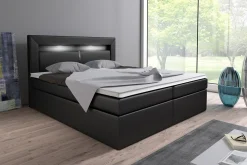 Modena Sängpaket 160x200 med Förvaring+LED Sänggavel