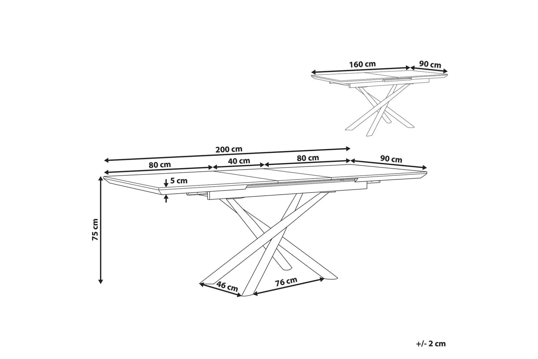 Moirax Matbord 200 cm Hopfällbart