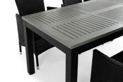 Monaco förlängningsbar matgrupp utomhus inkl. iläggskiva 150-250 cm med 6 Jenny ställbar matstol