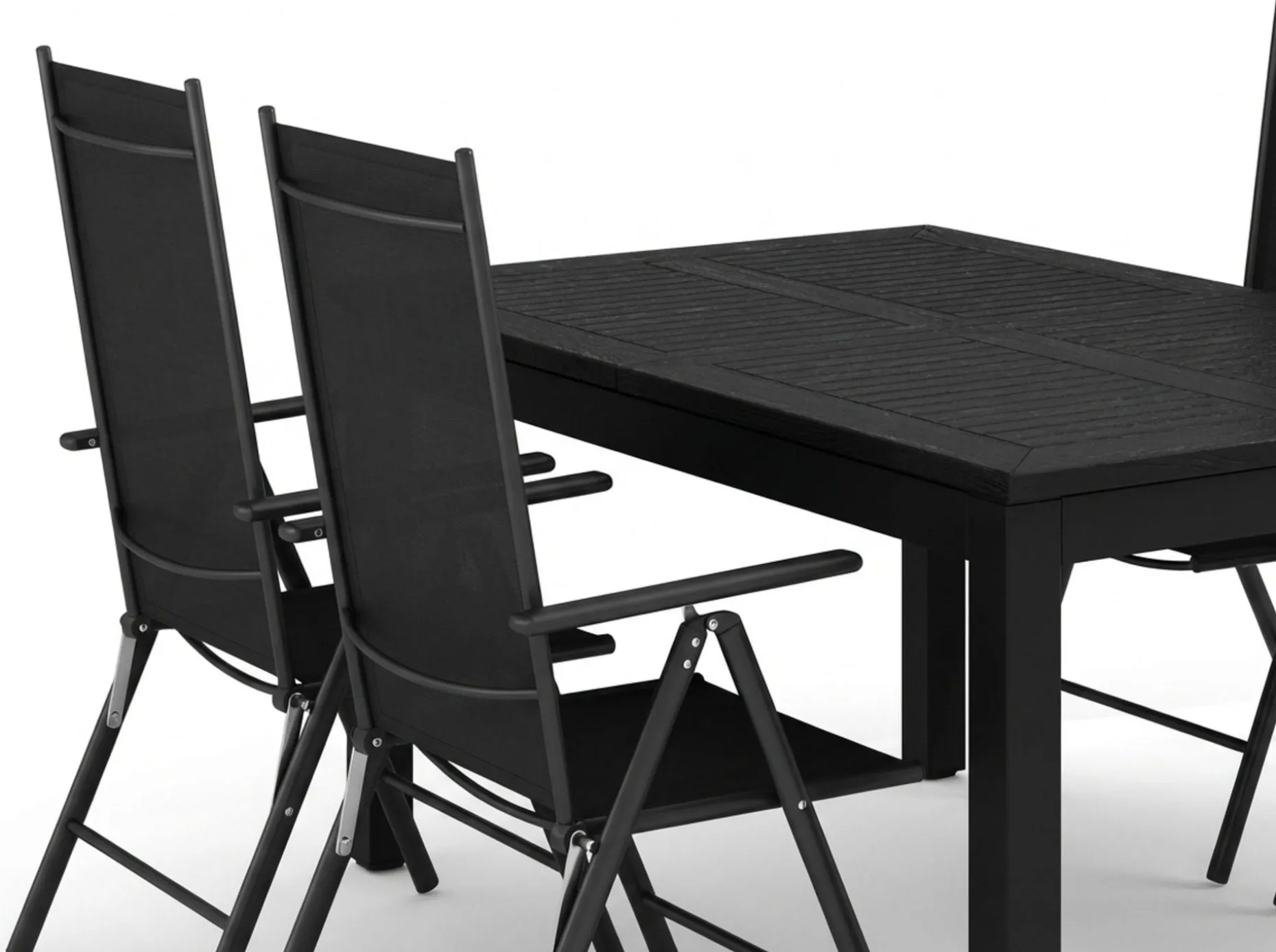 Monaco utomhus matgrupp förlängningsbart 150-250x90 med 4 Maggie positionsstolar