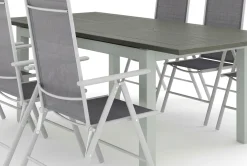 Monaco utomhus matgrupp förlängningsbart 150-250x90 med 6 Maggie positionsstolar