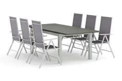 Monaco utomhus matgrupp förlängningsbart 150-250x90 med 6 Maggie positionsstolar