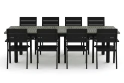 Monaco utomhus matgrupp förlängningsbart 210/310x90 med 8 Tunis stapelstolar