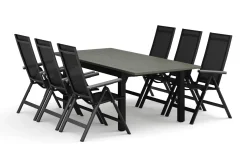 Monaco utomhus matgrupp förlängningsbart 150-250x90 med 6 Monaco Light positionsstolar