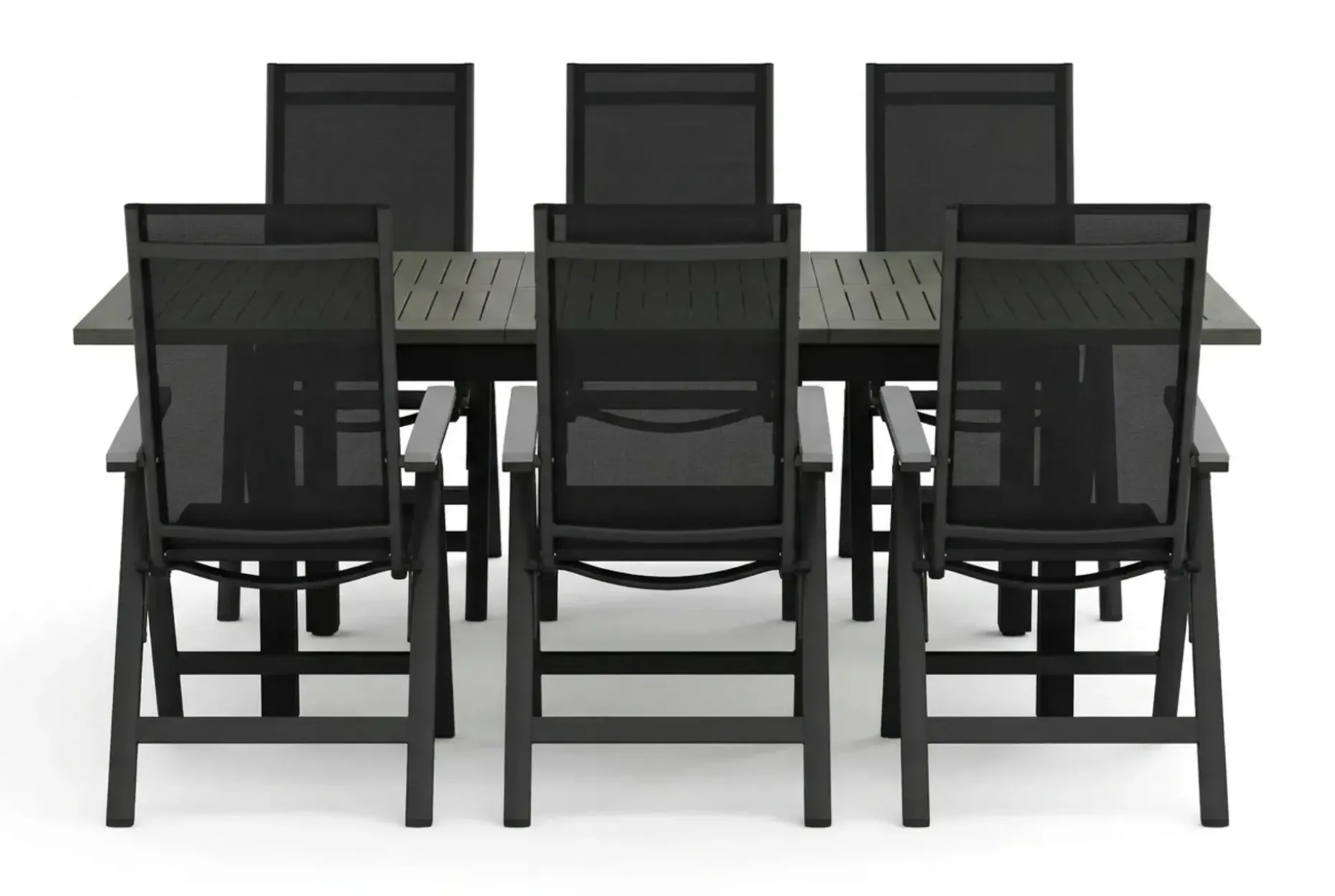 Monaco utomhus matgrupp förlängningsbart 150-250x90 med 6 Monaco Light positionsstolar