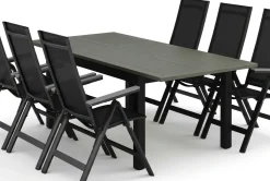 Monaco utomhus matgrupp förlängningsbart 150-250x90 med 6 Monaco Light positionsstolar