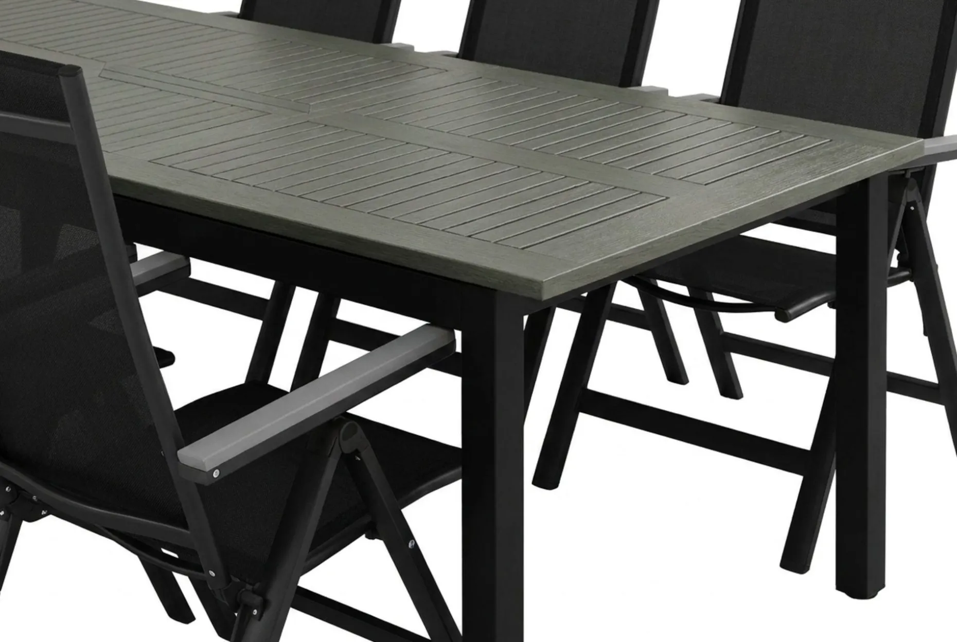 Monaco utomhus matgrupp förlängningsbart 210/310x90 med 8 Monaco Light positionsstolar