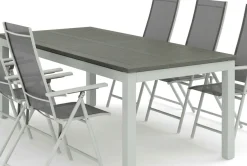 Monaco utomhus matgrupp förlängningsbart 210/310x90 med 6 Sanna positionsstolar