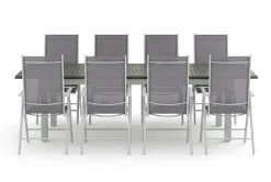 Monaco utomhus matgrupp förlängningsbart 210/310x90 med 8 Maggie positionsstolar