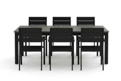 Monaco utomhus matgrupp förlängningsbart 210/310x90 med 6 Tunis stapelstolar