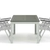 Monaco utomhus matgrupp förlängningsbart 150-250x90 med 4 Monaco Light positionsstolar