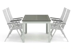 Monaco utomhus matgrupp förlängningsbart 150-250x90 med 4 Monaco Light positionsstolar