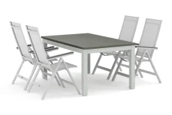 Monaco utomhus matgrupp förlängningsbart 150-250x90 med 4 Monaco Light positionsstolar