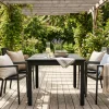 Monaco utomhus matgrupp förlängningsbart 150-250x90 med 4 Tunis stapelstolar