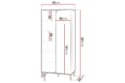 Monfort Garderob 92x201 cm