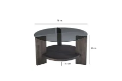 Mumondo Soffbord 75 cm Svart/Mörkbrun