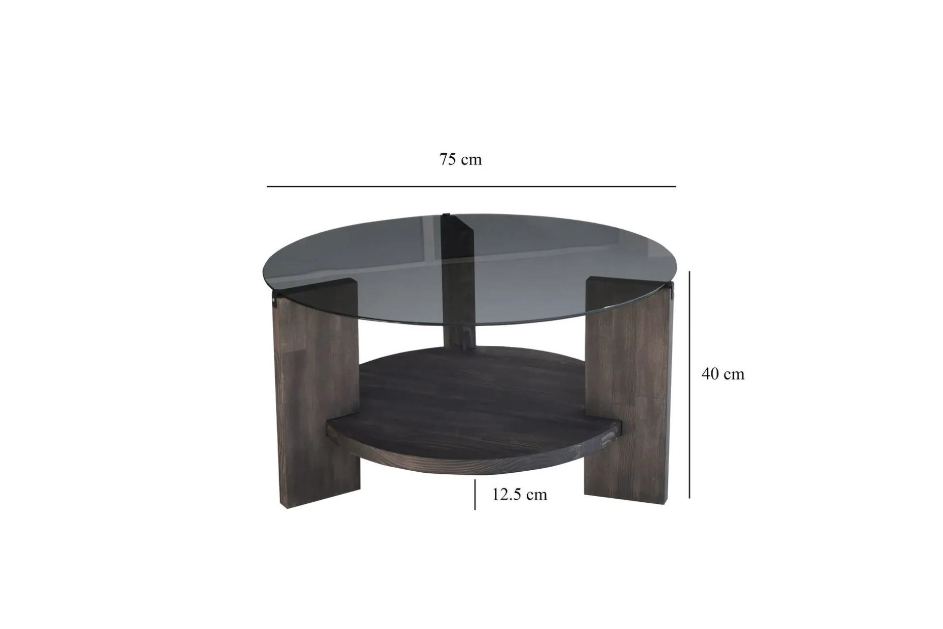 Mumondo Soffbord 75 cm Svart/Mörkbrun