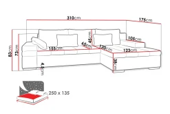Naoma Bäddsoffa med Divan 4-sits