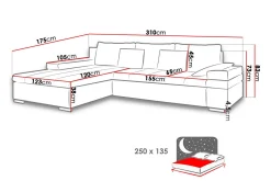 Naoma 4-sits Bäddsoffa Vänster