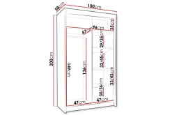 Narbonne Garderob 100x200 cm