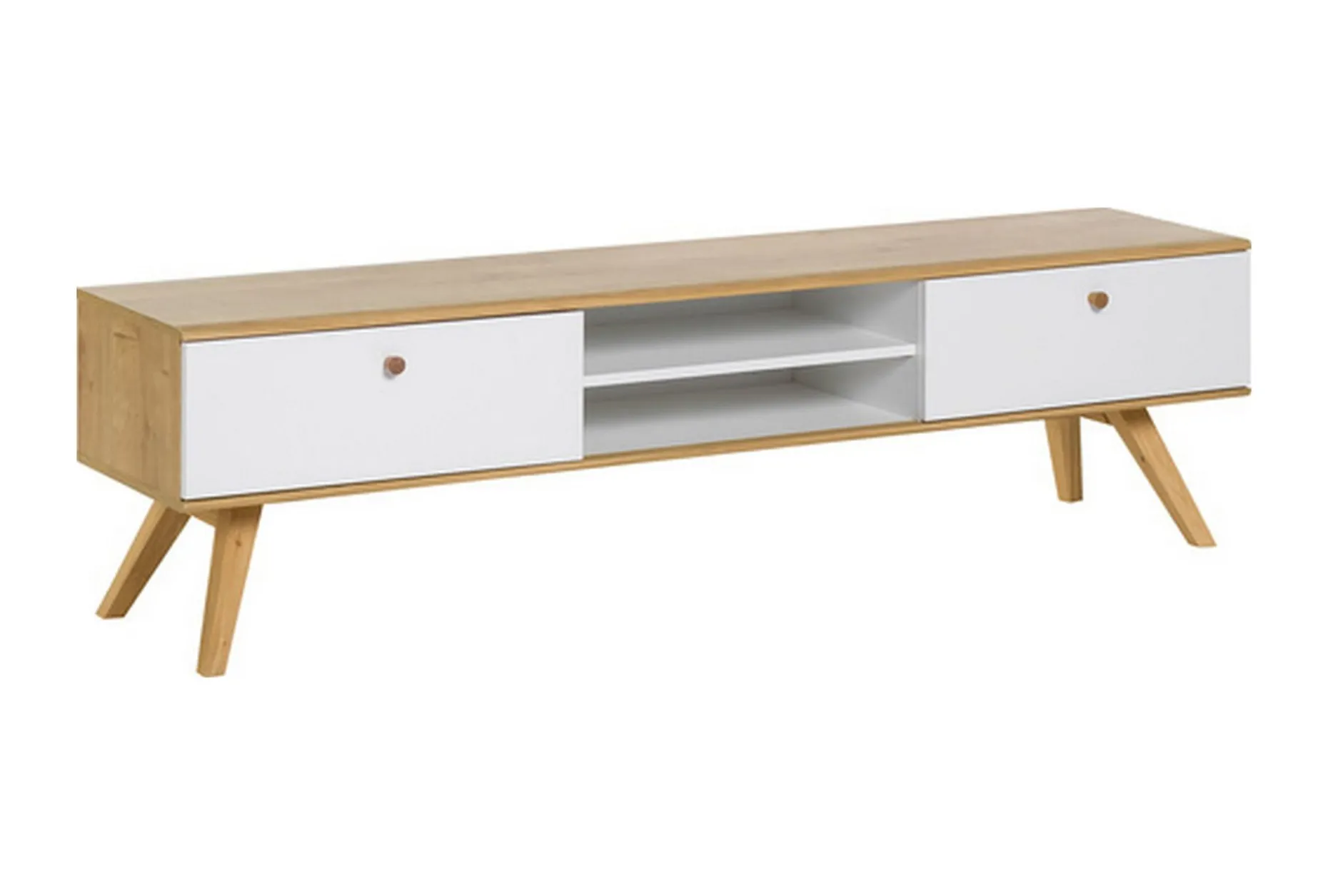 Nature TV-bänk 179,5 cm Vit/Natur