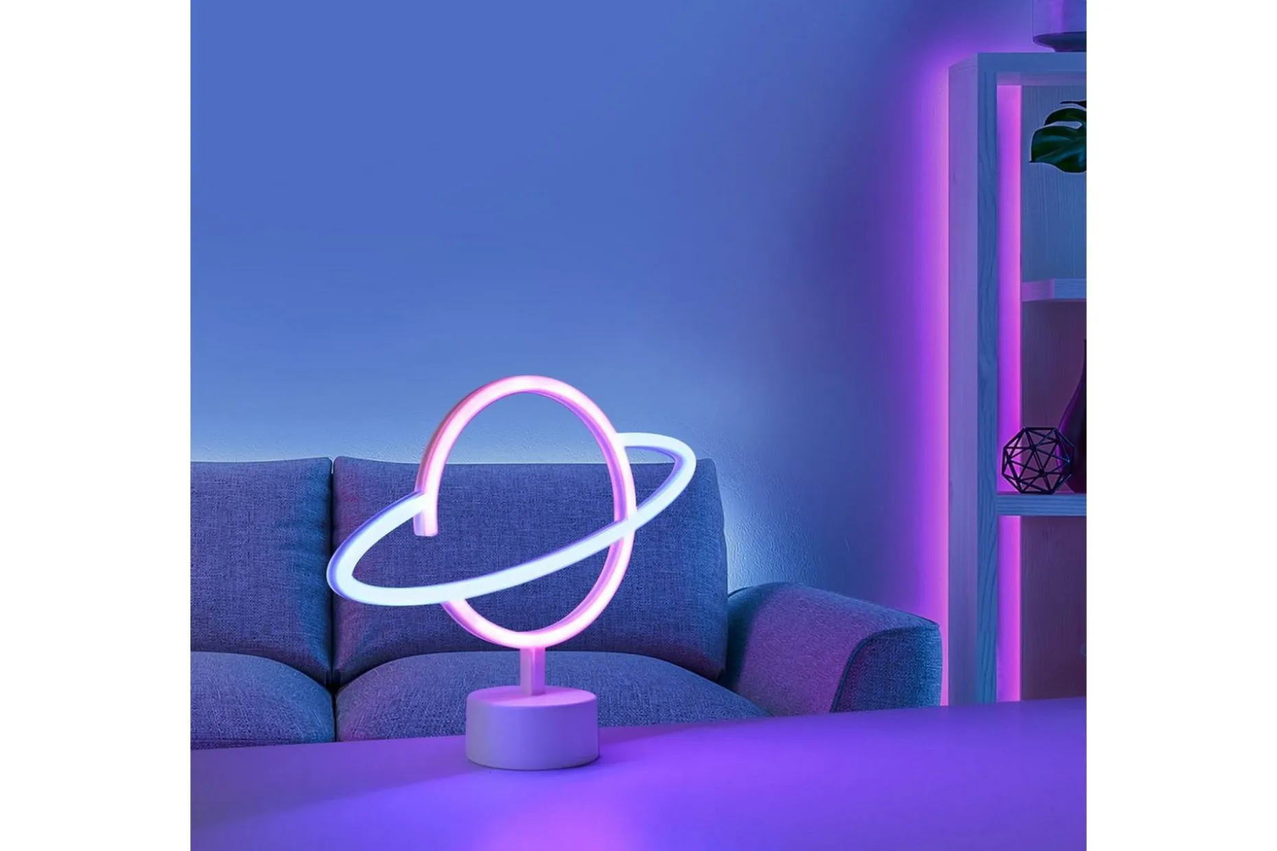Neon-Saturnus Just Light Dekorationslampa