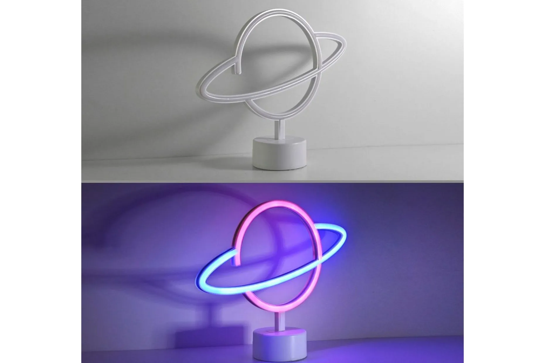 Neon-Saturnus Just Light Dekorationslampa