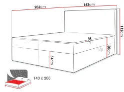 Neyrin Sängpaket Kontinentalsäng 140x200 cm med Förvaring