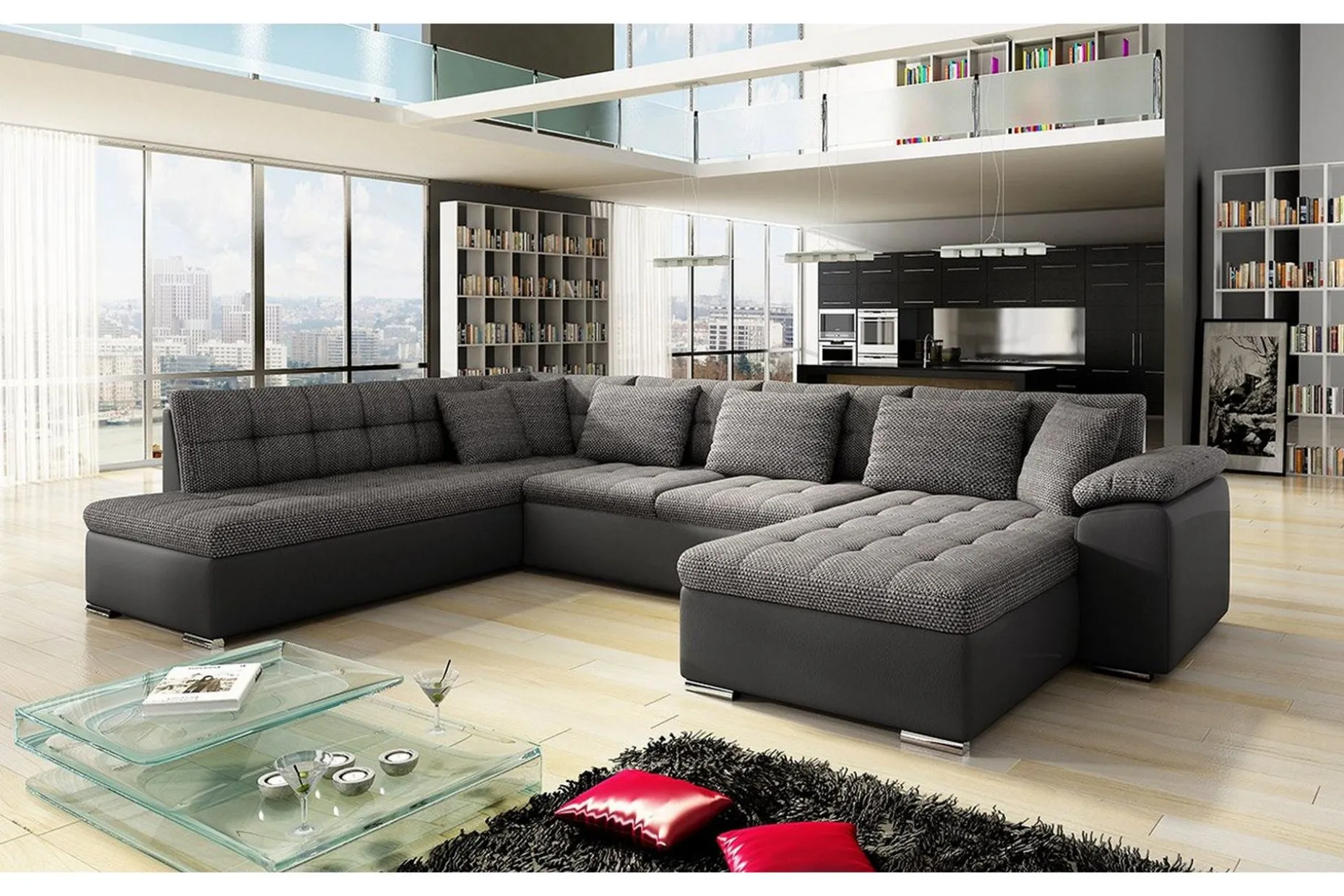 Niko U-Bäddsoffa 350x205x76 cm Divan Höger