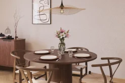 Noira Matgrupp 120 cm Massiv Valnöt Rund med 4 Dastoori Matstol - 2220070-4,2098428-1