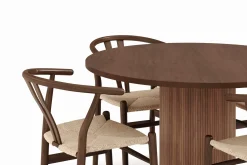 Noira Matgrupp 120 cm Massiv Valnöt Rund med 4 Dastoori Matstol - 2220070-4,2098428-1