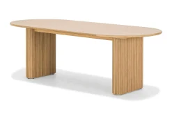 Noira Ovalt Matbord 220 cm EK + 6 st Nibe stol brun med ek ben