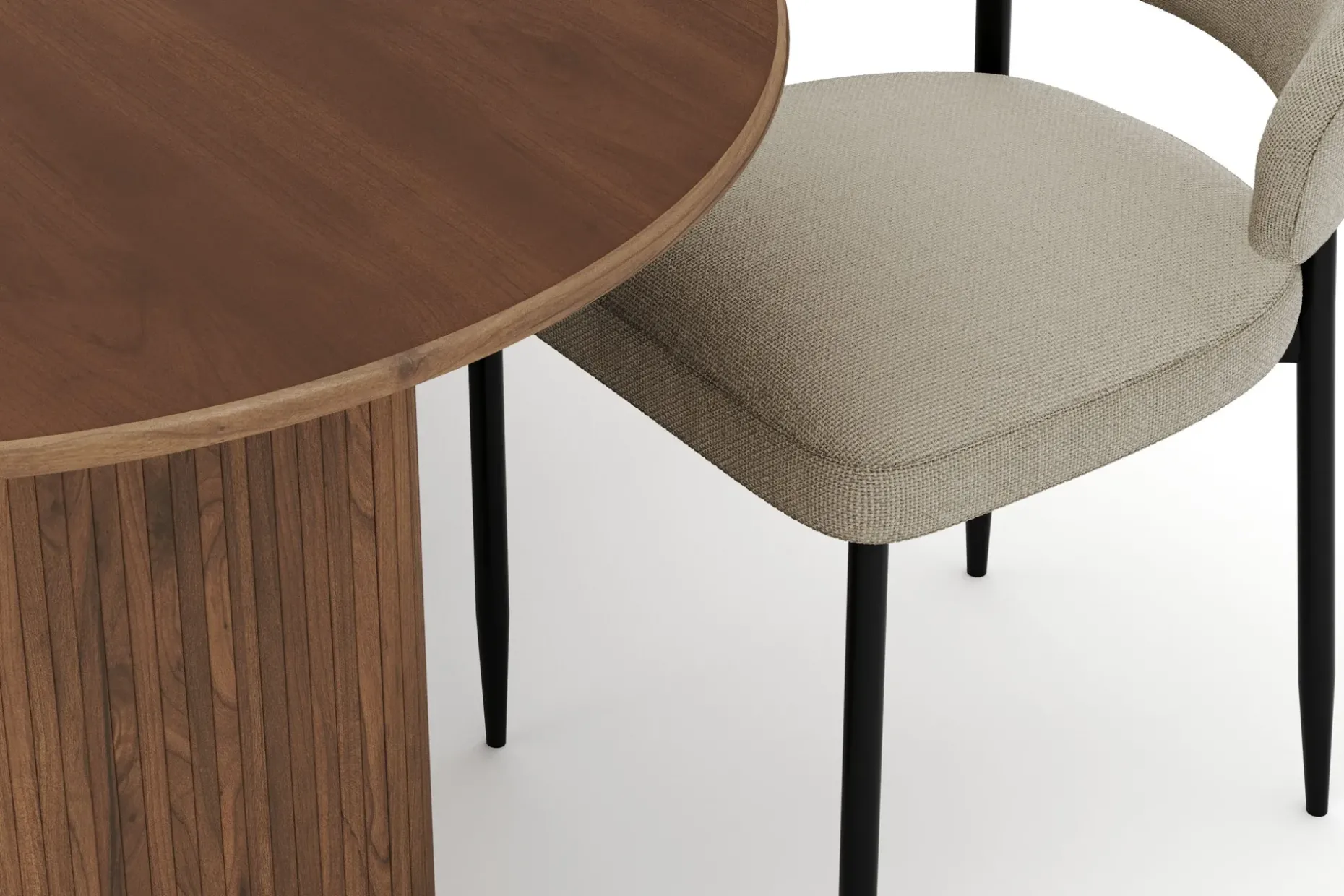 Noira Ovalt Matbord 220 cm med 6 Sawako Stolar