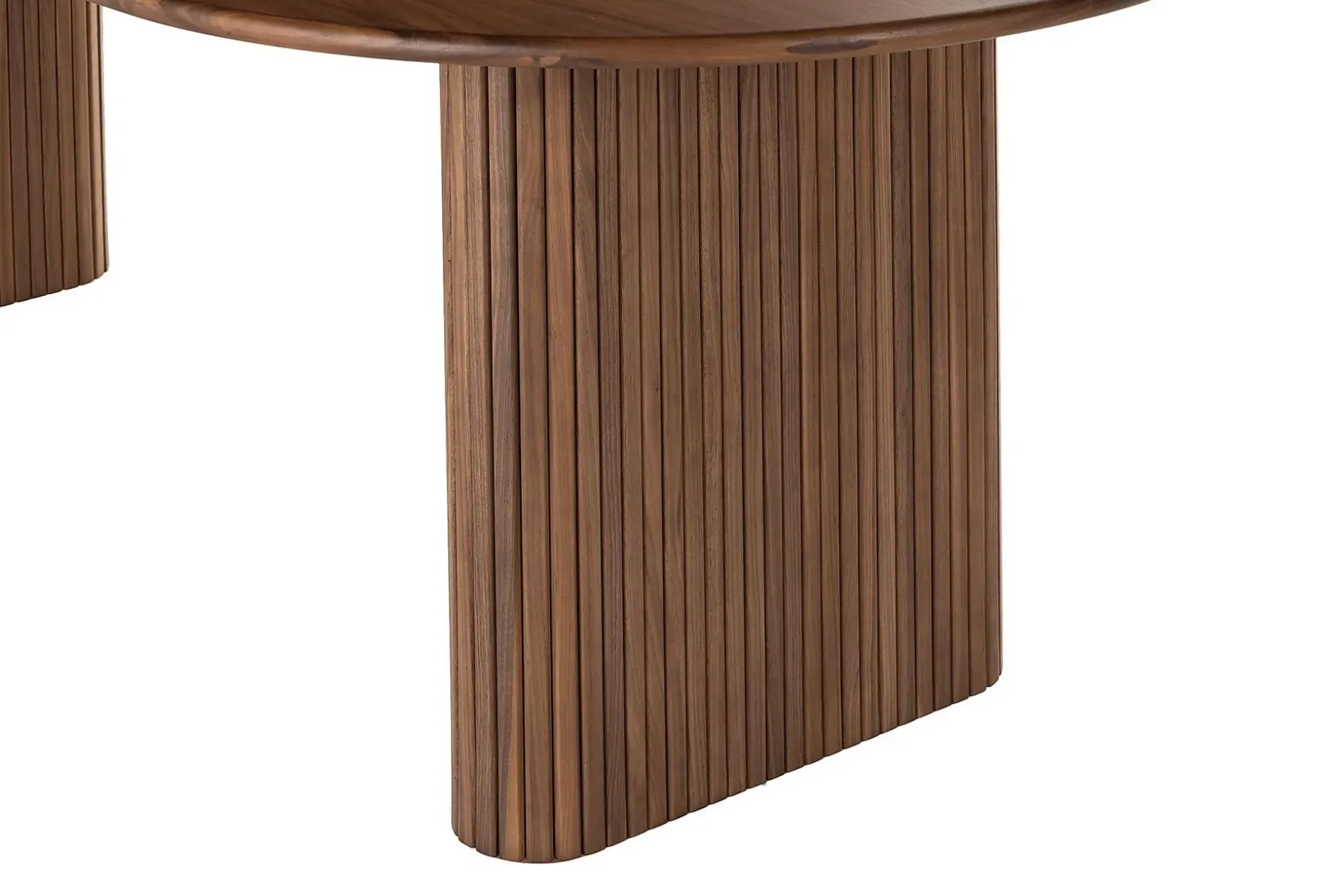 Noira Ovalt Matbord Valnöt 220 cm Ribbad